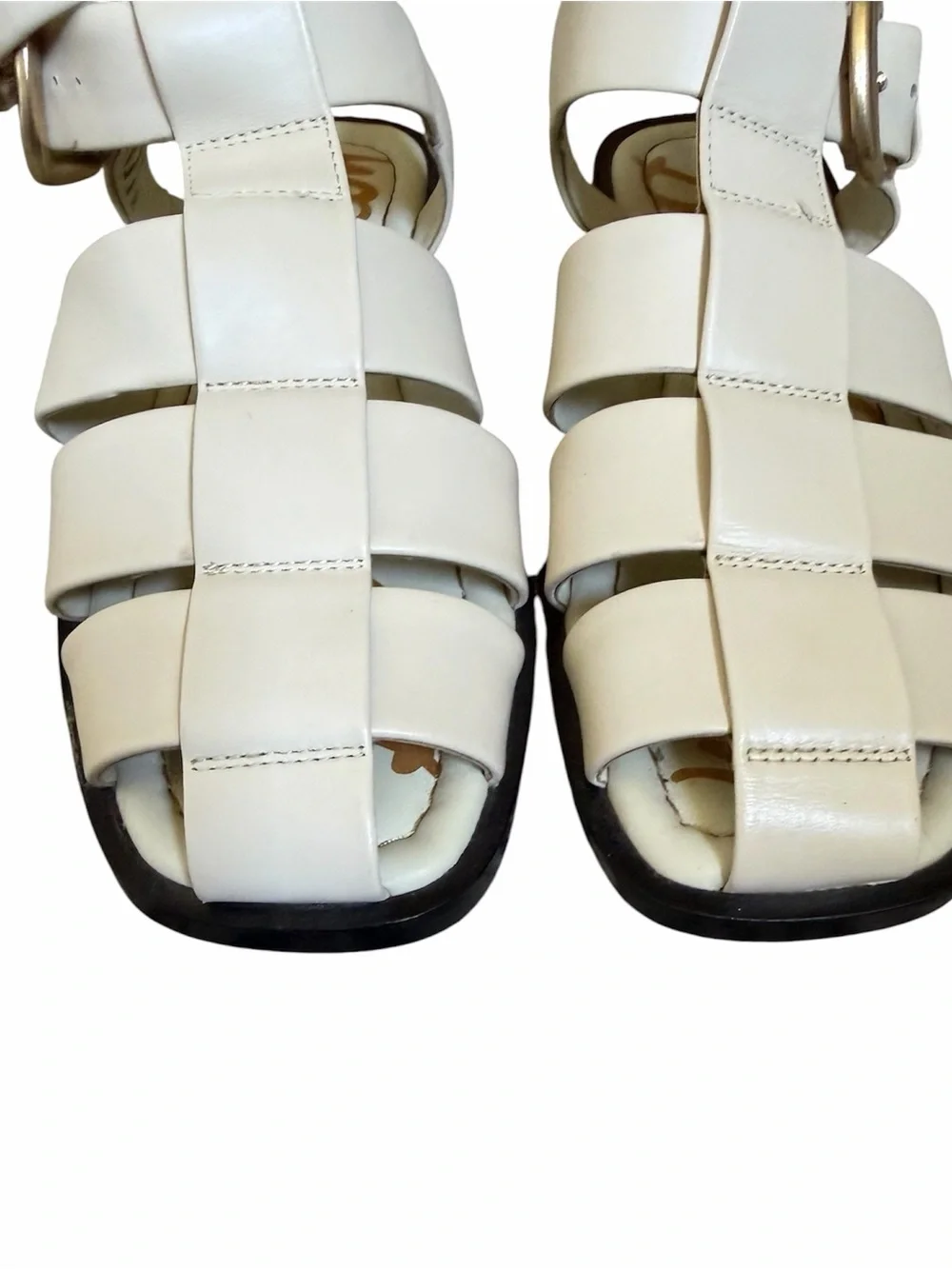 SAM EDELMAN Dawn Fisherman Flat Sandals Cream 6.5
